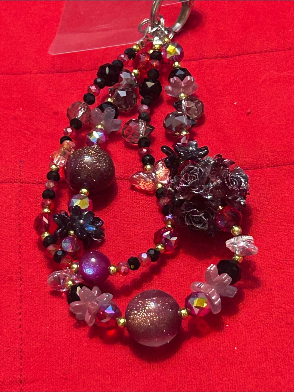 Black Rose Cluster Beaded Necklace - Women Other Necklaces